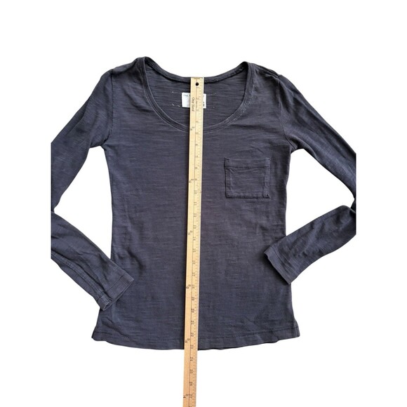 Rag & Bone Slub Knit Long Sleeve Shirt Women's XS Round Neck Dark Gray *FLAW* - Picture 10 of 15